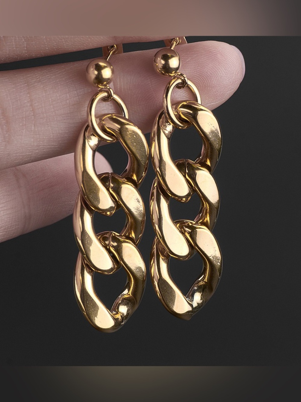 Chain Link Drop Earrings Dangle Linked Minimalist Earrings